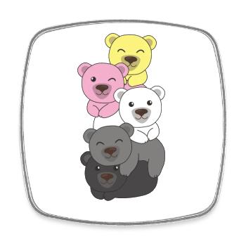queerplatonic drapeau fierté LGBTQ ours mignon - Magnet carré - blanc - Devant