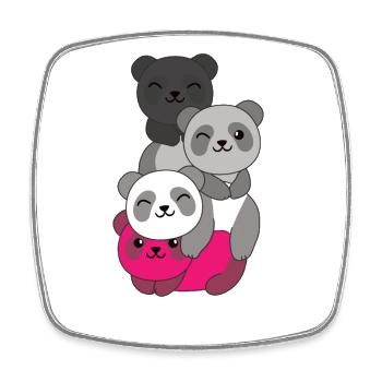 Gynephilia Flag Pride LGBTQ süße Panda - Viereckiger Kühlschrankmagnet - Weiß - Vorne