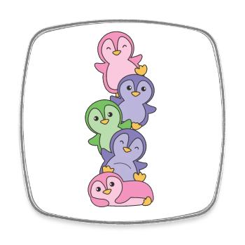 Trigender Flag Pride LGBTQ süße Pinguin - Viereckiger Kühlschrankmagnet - Weiß - Vorne