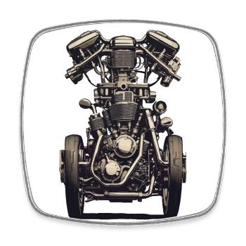 Motor Ingenieur Kraftfahrzeug Mechaniker Vintage - Viereckiger Kühlschrankmagnet - Weiß - Vorne