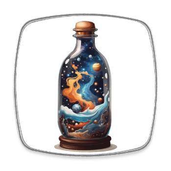 Weltall in Flasche Boho-Style Bohemian Streetwear - Viereckiger Kühlschrankmagnet - Weiß - Vorne