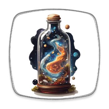 Universum in Flasche Boho Style Ästhetik - Viereckiger Kühlschrankmagnet - Weiß - Vorne