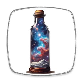Universum in Flasche Boho Style Ästhetik - Viereckiger Kühlschrankmagnet - Weiß - Vorne