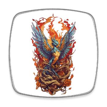 Créature mythique emblématique Phoenix Bird Streetwear - Magnet carré - blanc - Devant