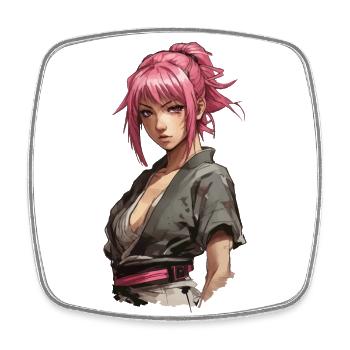 Anime Kunoichi Girl Japanischer Ninja Style - Viereckiger Kühlschrankmagnet - Weiß - Vorne