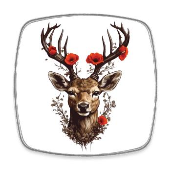 Ästhetisches Hirschgeweih Jäger Streetwear Design - Viereckiger Kühlschrankmagnet - Weiß - Vorne