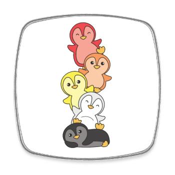 Lithsexuell Flag Pride LGBTQ süße Pinguin - Viereckiger Kühlschrankmagnet - Weiß - Vorne
