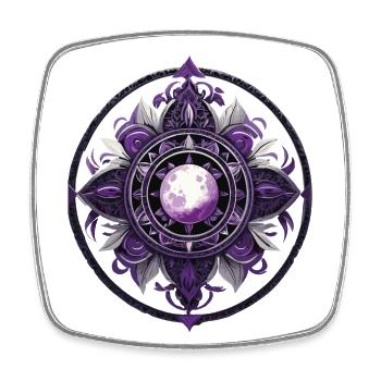 Moon Mandala Design Aesthetic Spiritual - Square fridge magnet - white - Front