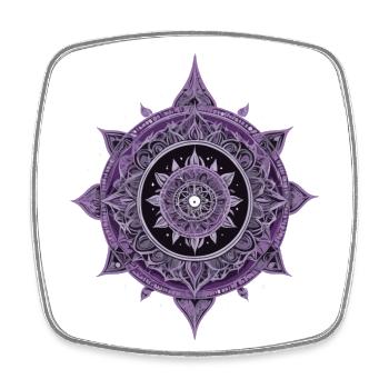 Mandala Design Aesthetic Pattern Spiritual - Square fridge magnet - white - Front