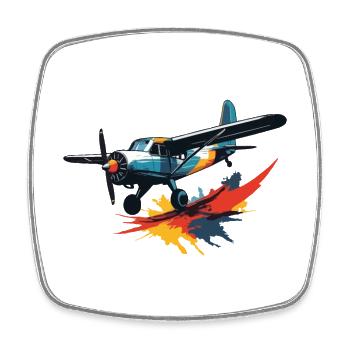 Model Airplane Pilot Airplane Hobby - Square fridge magnet - white - Front