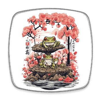 Frosch Streetwear Aesthetic Vintage Design - Viereckiger Kühlschrankmagnet - Weiß - Vorne