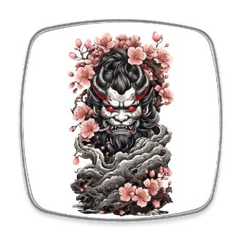 Kirschblüten Yokai Oni Vintage Japan - Viereckiger Kühlschrankmagnet - Weiß - Vorne