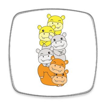 Maverique Flag Pride LGBTQ Cute Hippo - Square fridge magnet - white - Front
