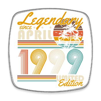 Legendary since April 1999 Vintage Birthday - Square fridge magnet - white - Front