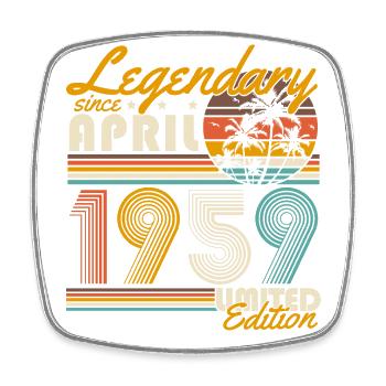 Légendaire depuis avril 1959 Vintage Birthday - Magnet carré - blanc - Devant
