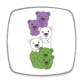 Genderqueer Flag Pride LGBTQ süße Bär - Viereckiger Kühlschrankmagnet - Weiß - Vorne