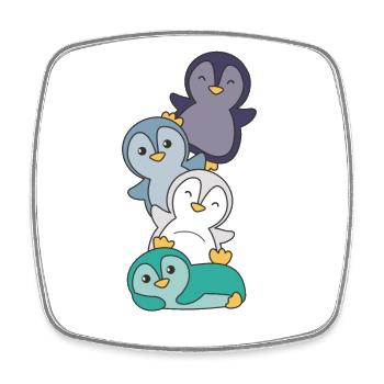 orienté aroace drapeau fierté lgbtq mignon pingouin - Magnet carré - blanc - Devant
