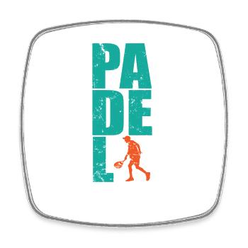 Padel Tennis avec des joueurs de padel - Magnet carré - blanc - Devant