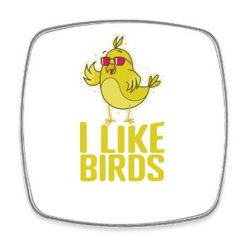 I Like Birds Kanarienvogel - Viereckiger Kühlschrankmagnet - Weiß - Vorne