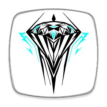 Diamant Juwel Edelstein - Viereckiger Kühlschrankmagnet - Weiß - Vorne
