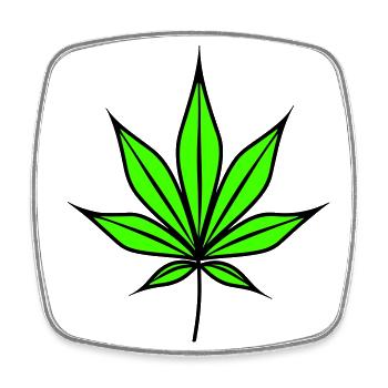 Feuille de chanvre Weed chanvre symbole - Magnet carré - blanc - Devant