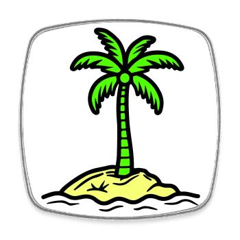 L’été à Palm Island - Magnet carré - blanc - Devant
