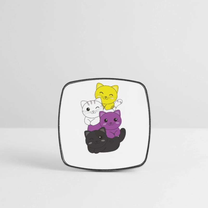 Nonbinary Flag Non Binary Pride LGBTQ süße Katze Viereckiger Kühlschrankmagnet