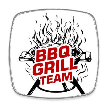 Grill Bbq BarbecueTeam - Square fridge magnet - white - Front