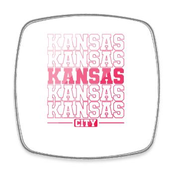 Kansas Kansas Stadt in den USA - Viereckiger Kühlschrankmagnet - Weiß - Vorne