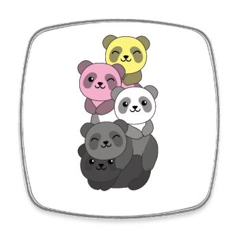 queerplatonic drapeau fierté lgbtq panda mignon - Magnet carré - blanc - Devant