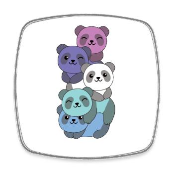 Spectrasexual Drapeau Pride LGBTQ Panda mignon - Magnet carré - blanc - Devant