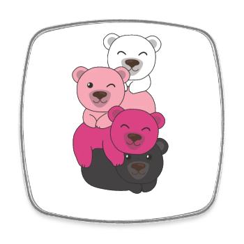 Transfem Flag Pride LGBTQ Ours mignon - Magnet carré - blanc - Devant