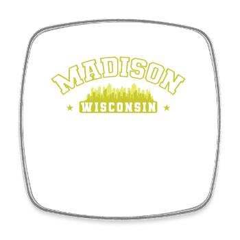 Madison Stadt im Bundesstaat Wisconsin - Viereckiger Kühlschrankmagnet - Weiß - Vorne