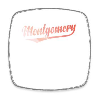 Montgomery Stadt im Bundesstaat Alabama - Viereckiger Kühlschrankmagnet - Weiß - Vorne