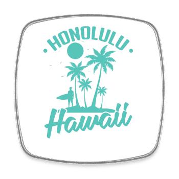 Honolulu, Hawaii, a city in the U.S. state of Hawaii - Square fridge magnet - white - Front