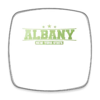 Albany City, New York State - Square fridge magnet - white - Front