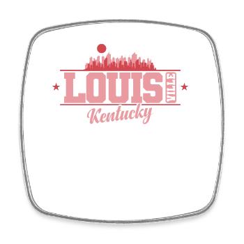 Louisville Stadt im Bundesstaat Kentucky - Viereckiger Kühlschrankmagnet - Weiß - Vorne