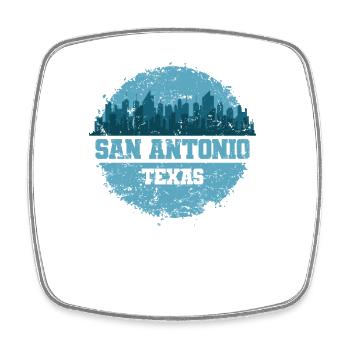 San Antonio, a city in the U.S. state of Texas - Square fridge magnet - white - Front
