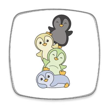 cassgender Flag Pride LGBTQ süße Pinguin - Viereckiger Kühlschrankmagnet - Weiß - Vorne