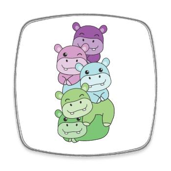 Toric Flag Pride LGBTQ Cute Hippo - Square fridge magnet - white - Front