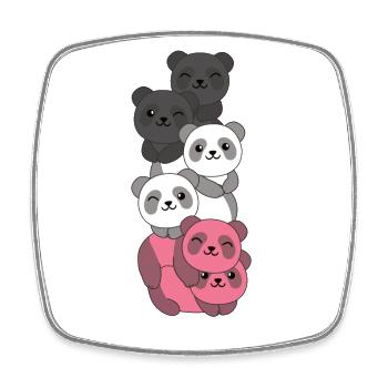 Femaric Flag Pride LGBTQ süße Panda - Viereckiger Kühlschrankmagnet - Weiß - Vorne