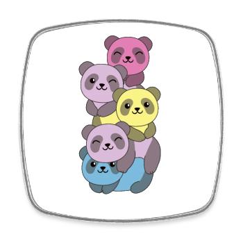 aporagender Flag Pride LGBTQ süße Panda - Viereckiger Kühlschrankmagnet - Weiß - Vorne