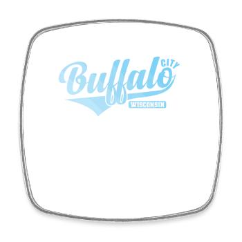 Buffalo City Wisconsin Stadt in den USA - Viereckiger Kühlschrankmagnet - Weiß - Vorne