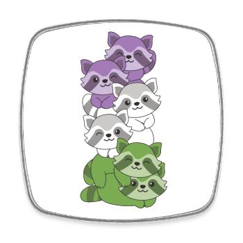 Genderqueer Flag Pride LGBTQ süße Waschbär - Viereckiger Kühlschrankmagnet - Weiß - Vorne