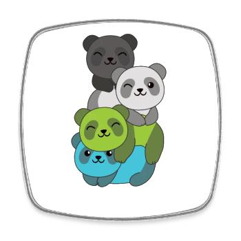 quiosexuell Flag Pride LGBTQ süße Panda - Viereckiger Kühlschrankmagnet - Weiß - Vorne