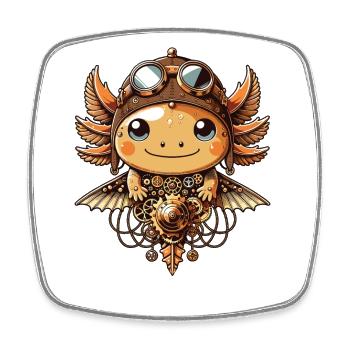 Kawaii Steampunk Axolotl Fantasy Axolotl Lover - Viereckiger Kühlschrankmagnet - Weiß - Vorne