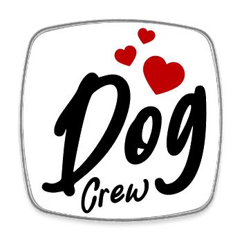 Dog Crew Herz - Viereckiger Kühlschrankmagnet - Weiß - Vorne