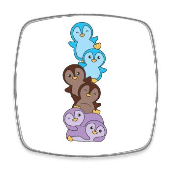 drapeau androsexuel fierté lgbtq pingouin mignon - Magnet carré - blanc - Devant