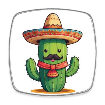 Cactus Fiesta Drôle De Vacances Mexicaines - Magnet carré - blanc - Devant