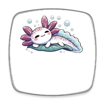 Relaxolotl Axolotl Lover Cute Animals Relax - Square fridge magnet - white - Front